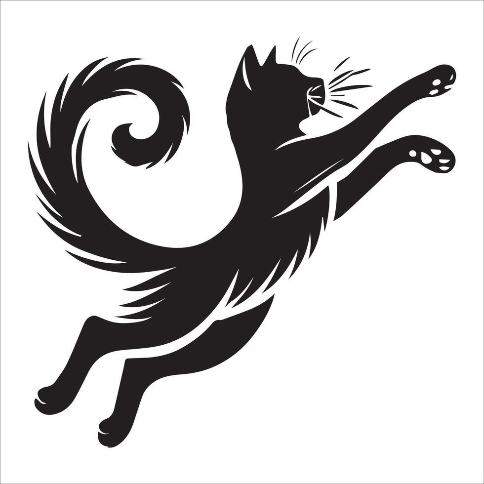 Airborne Cat Silhouette Design vector