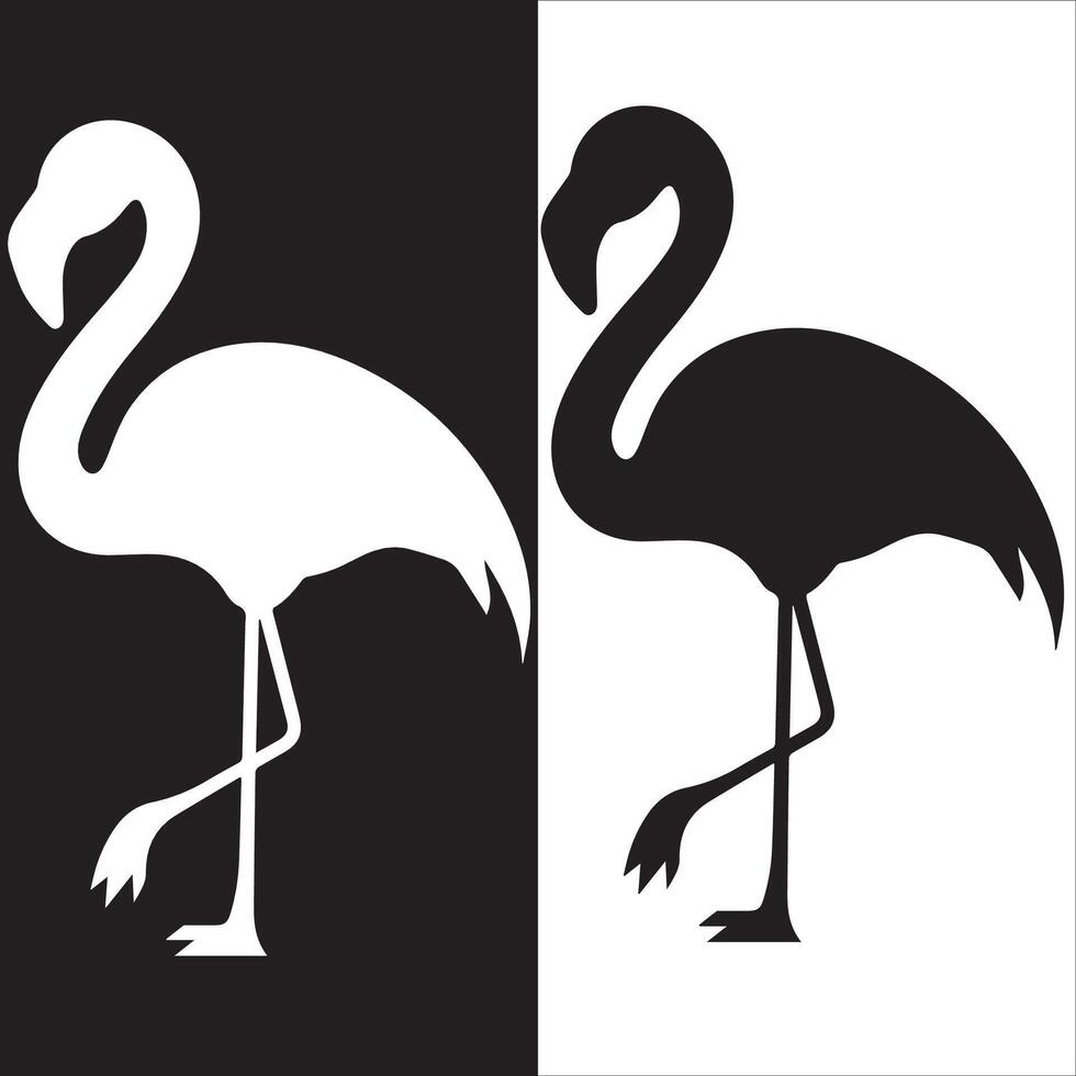 Minimalist Black Flamingo Design vector