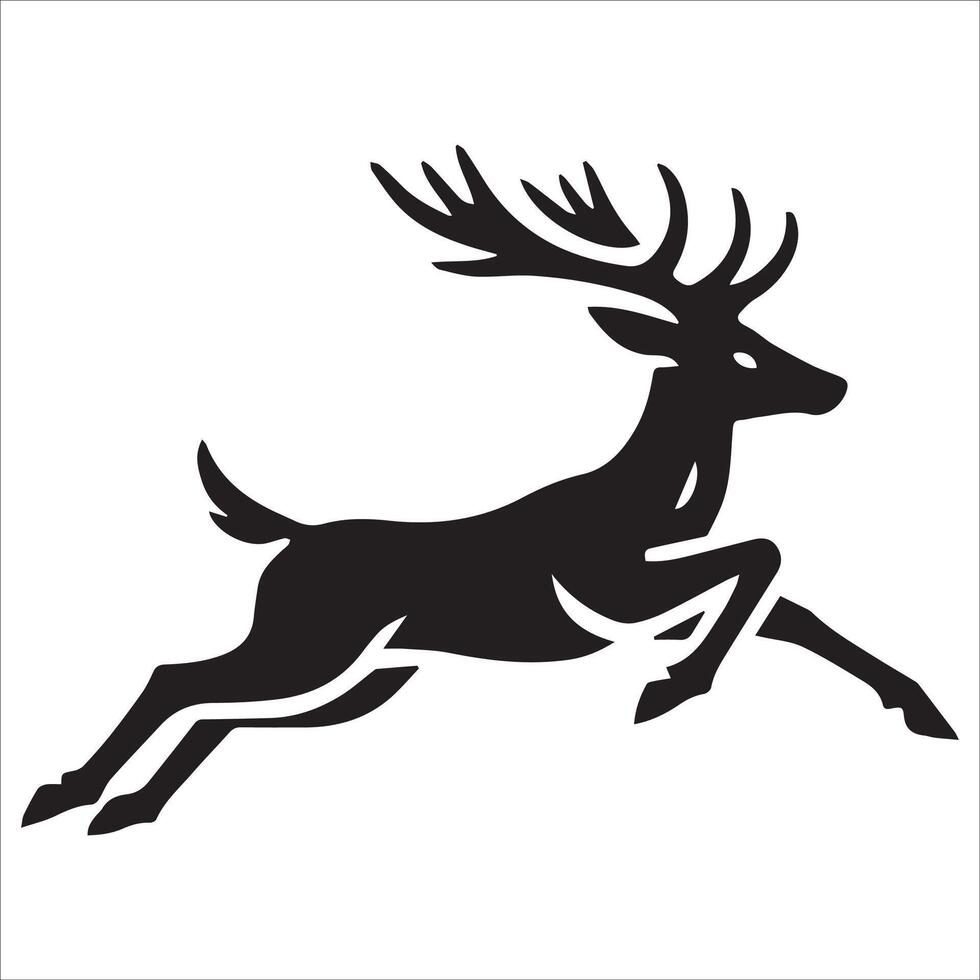 Leaping Deer Silhouette with Outstretched Legs vector