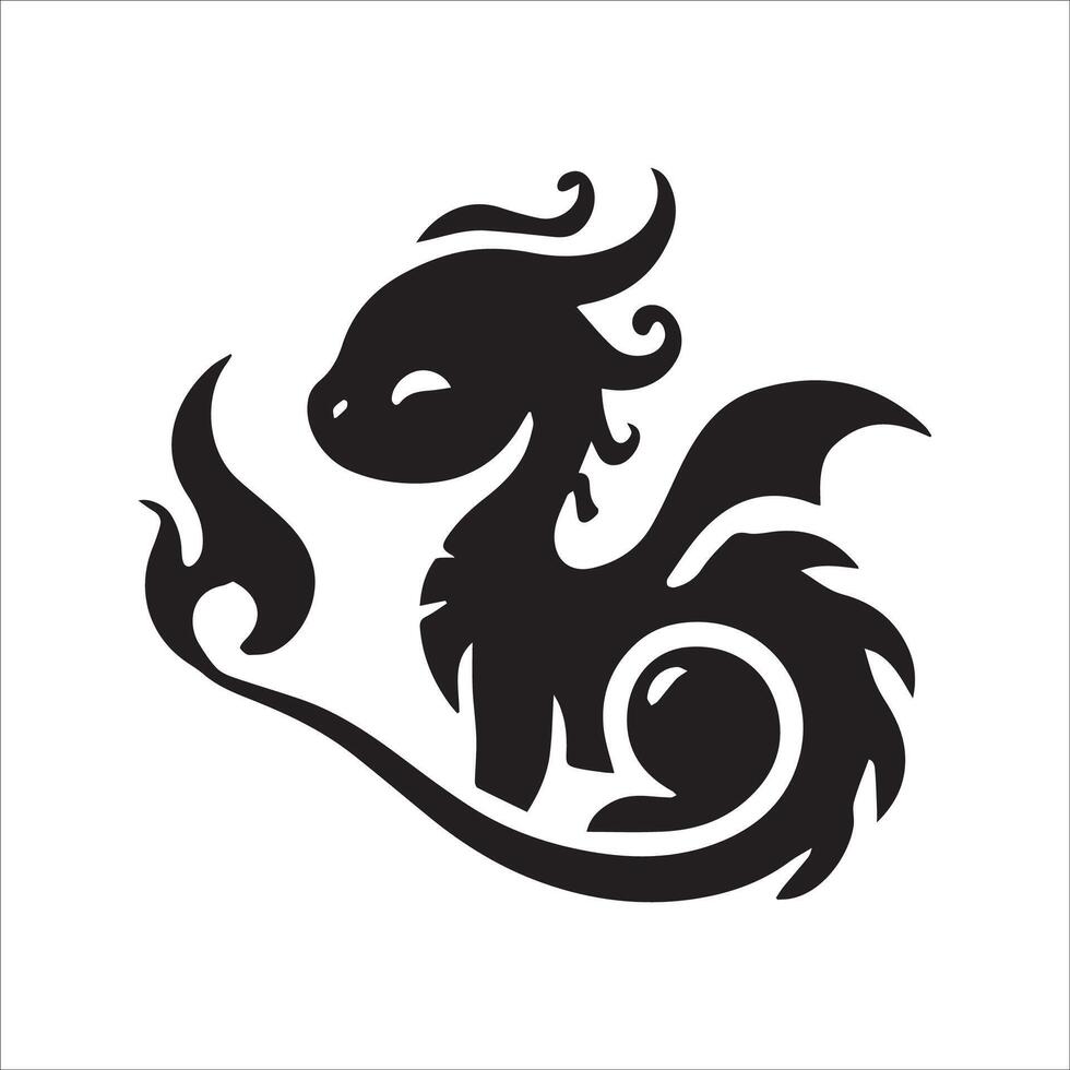 Baby Dragon with Wings Spread Design vector