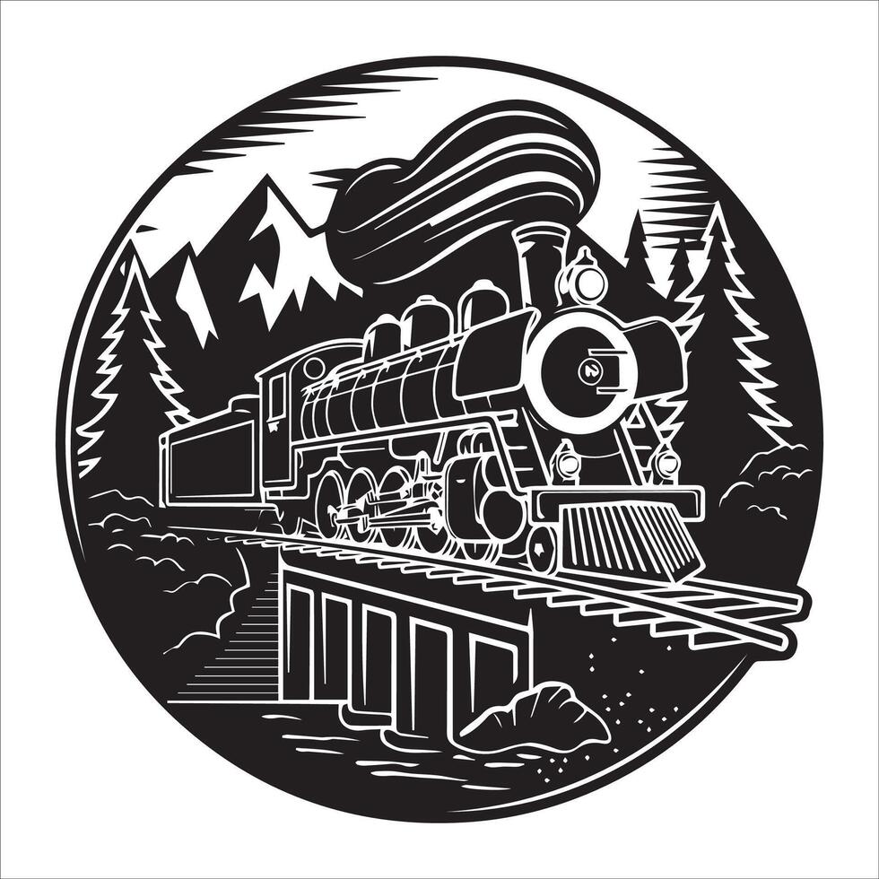 Eternal Train Journey Crossing Design vector