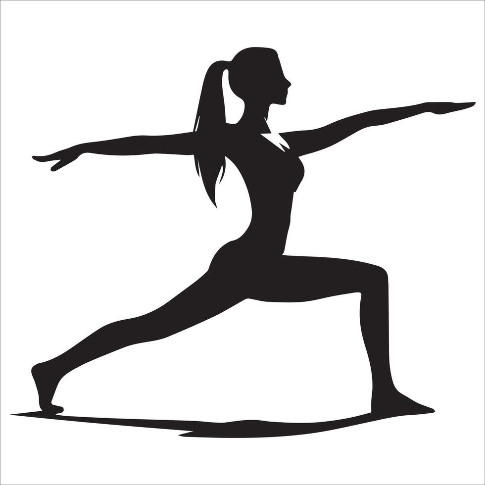Focused Warrior Balance Silhouette Art vector