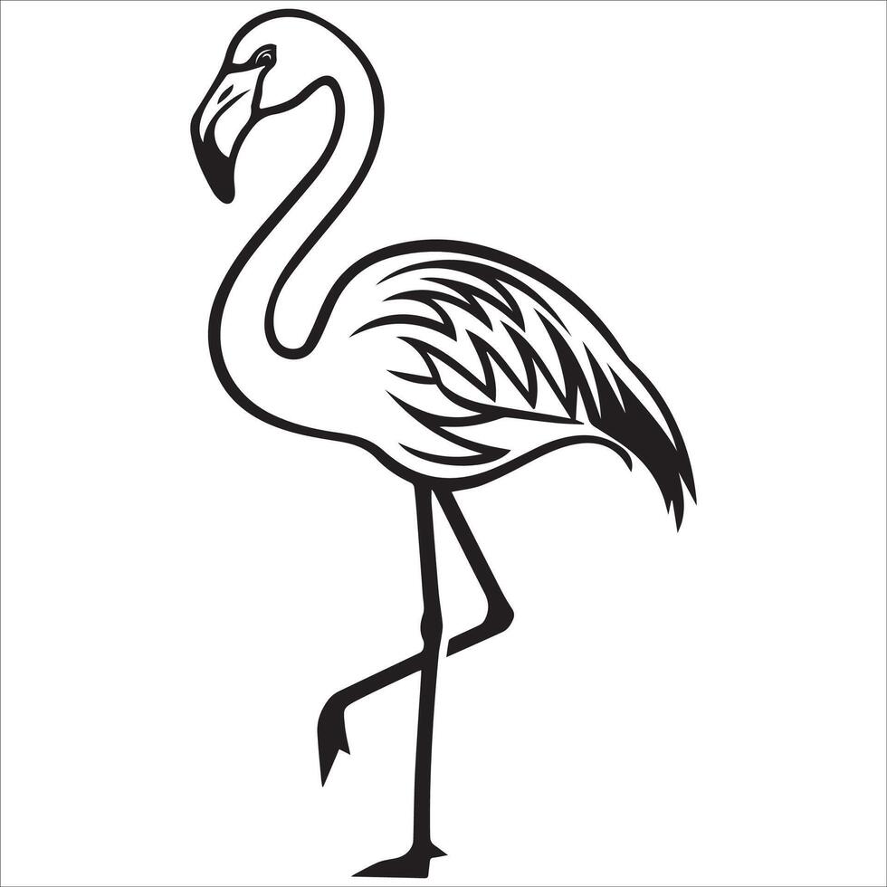 Black Flamingo in Graceful Pose vector