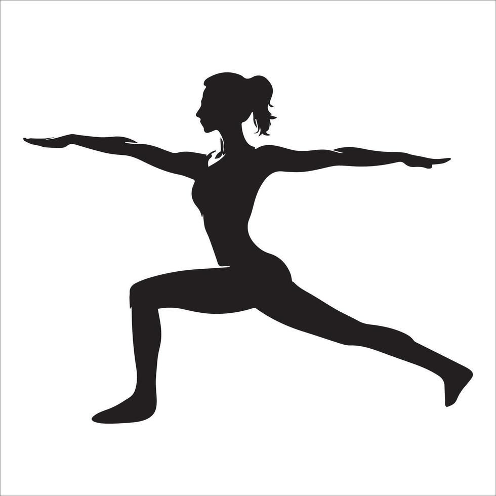 Warrior Yoga Pose in Perfect Balance vector