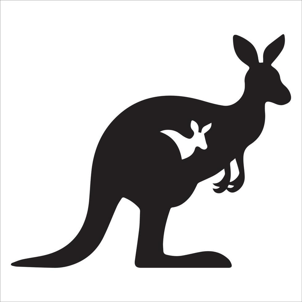 Mother Kangaroo Carrying Joey Artwork vector