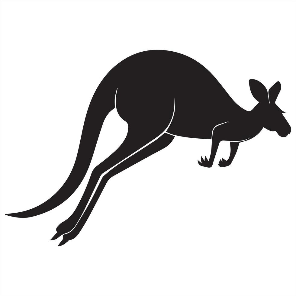 Dynamic Kangaroo Silhouette Design vector