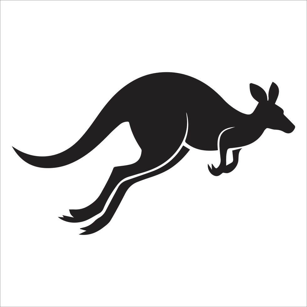 Ready-to-Leap Kangaroo Illustration vector