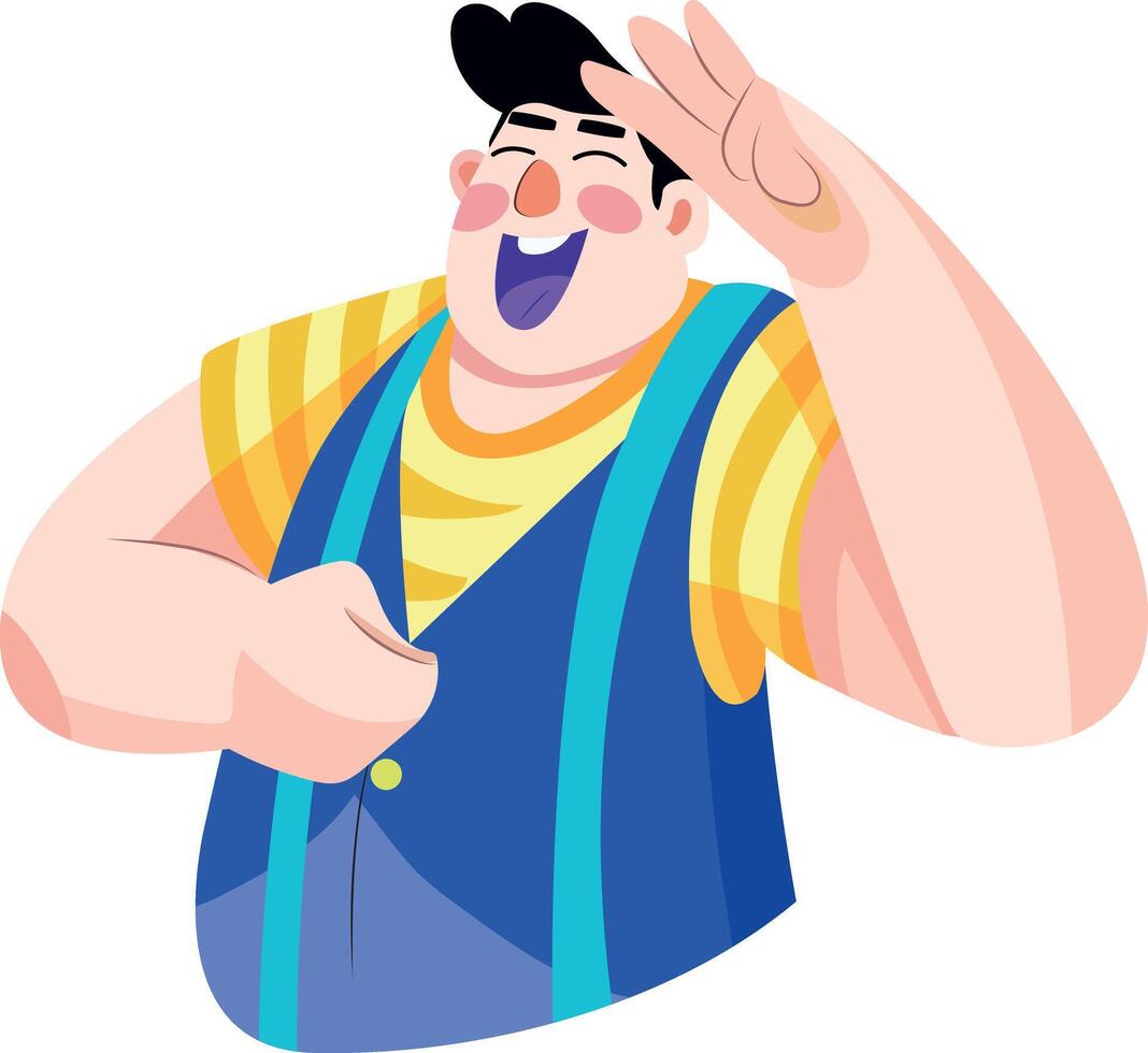 A flat style illustration of funny character vector