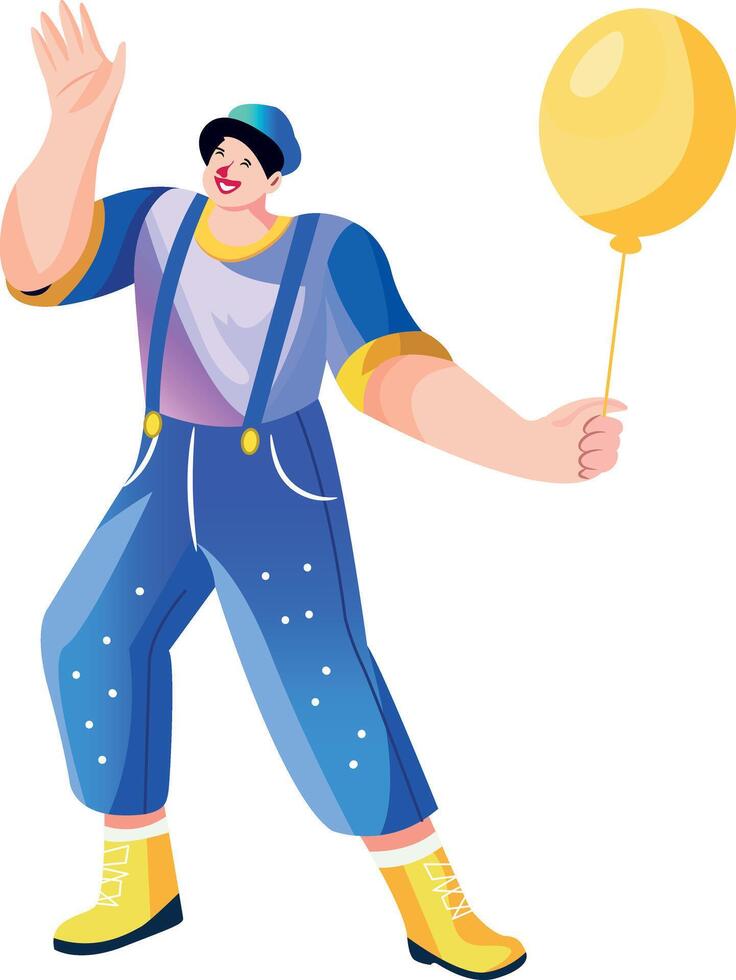 A flat illustration of funny mime character vector