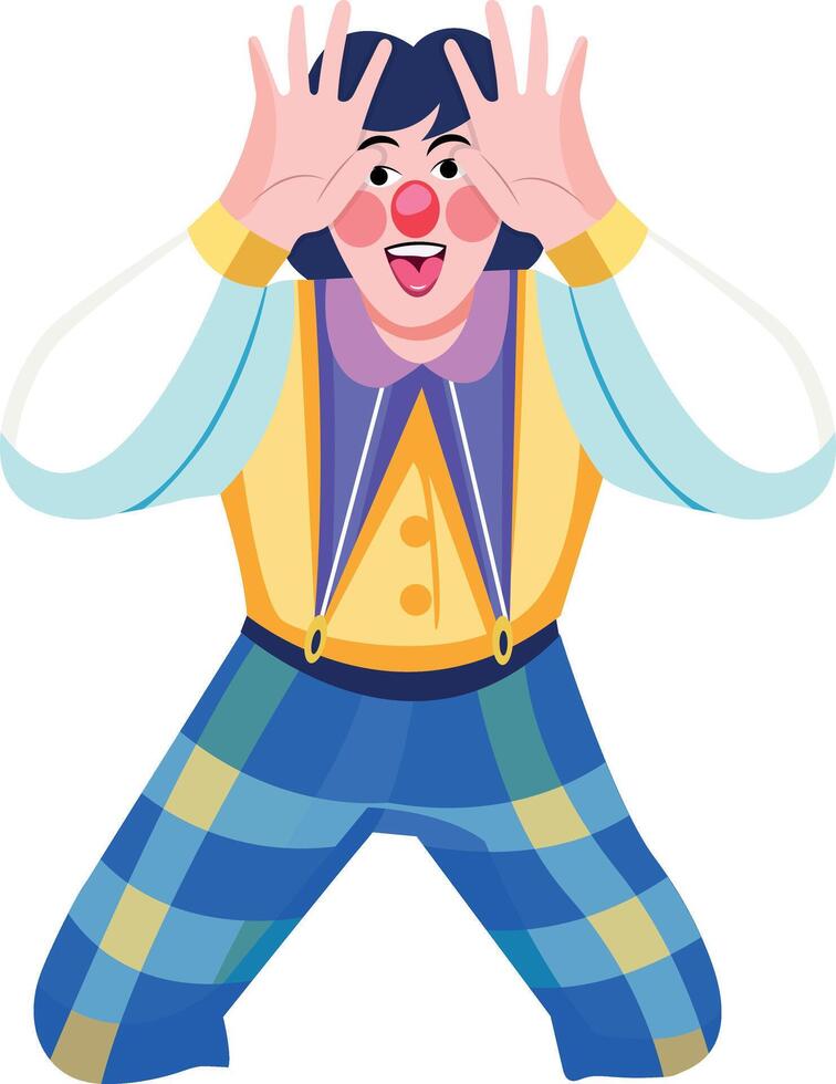 Comedian character illustration in flat style vector