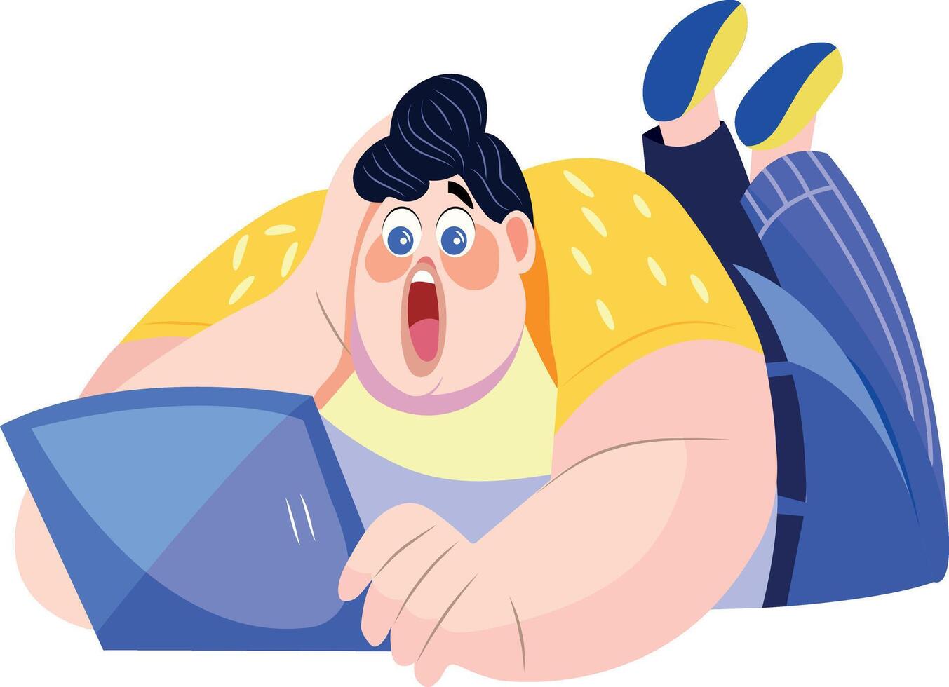 A flat illustration of surprised character vector