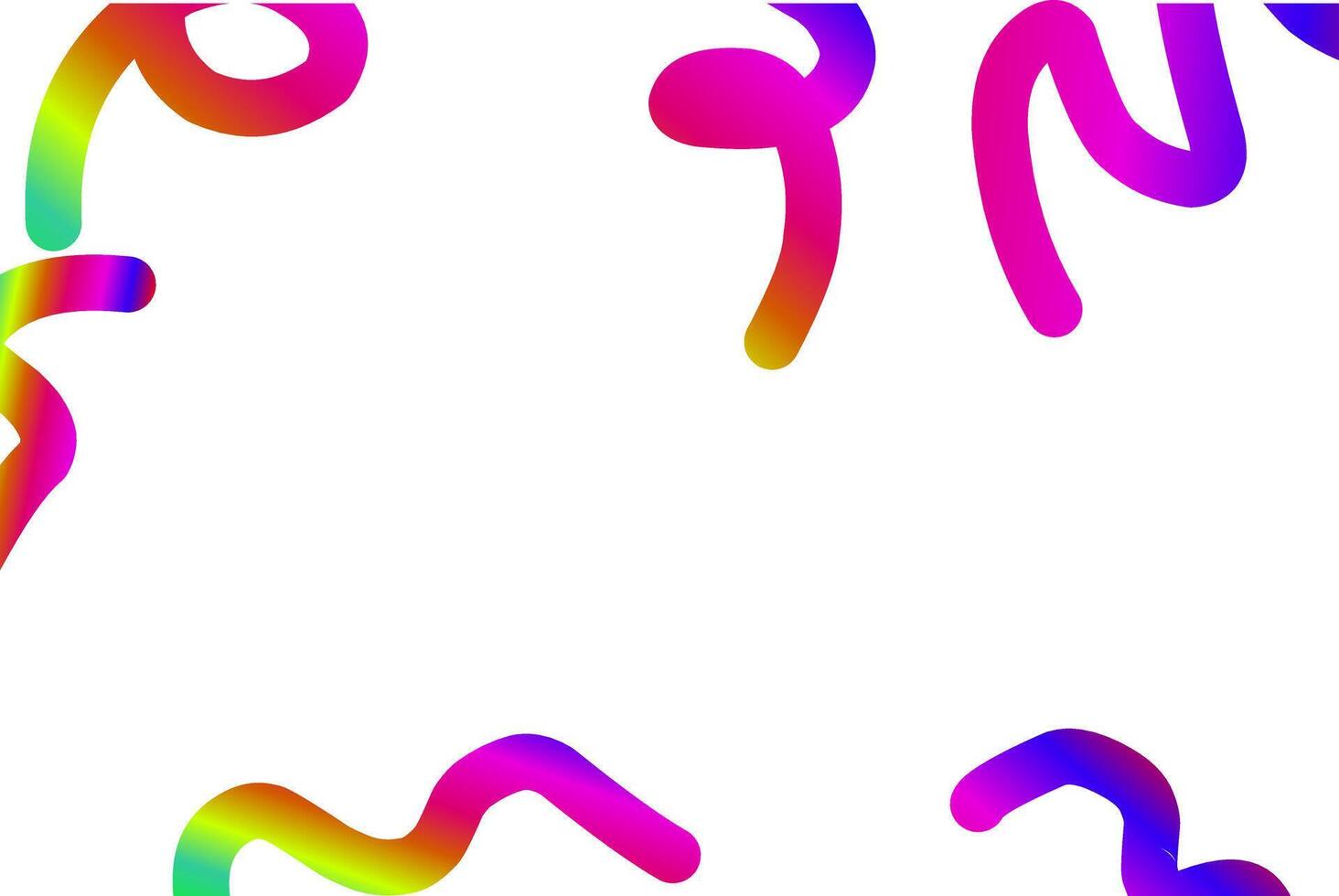 Colorful gradient abstract curved lines in various dynamic shapes on a white background. Perfect for modern design projects, digital artwork, and creative compositions vector