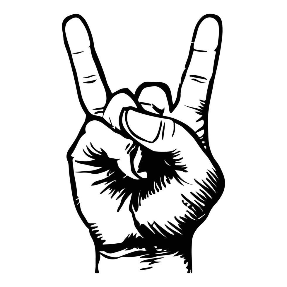 Rock hand sign clipart vector
