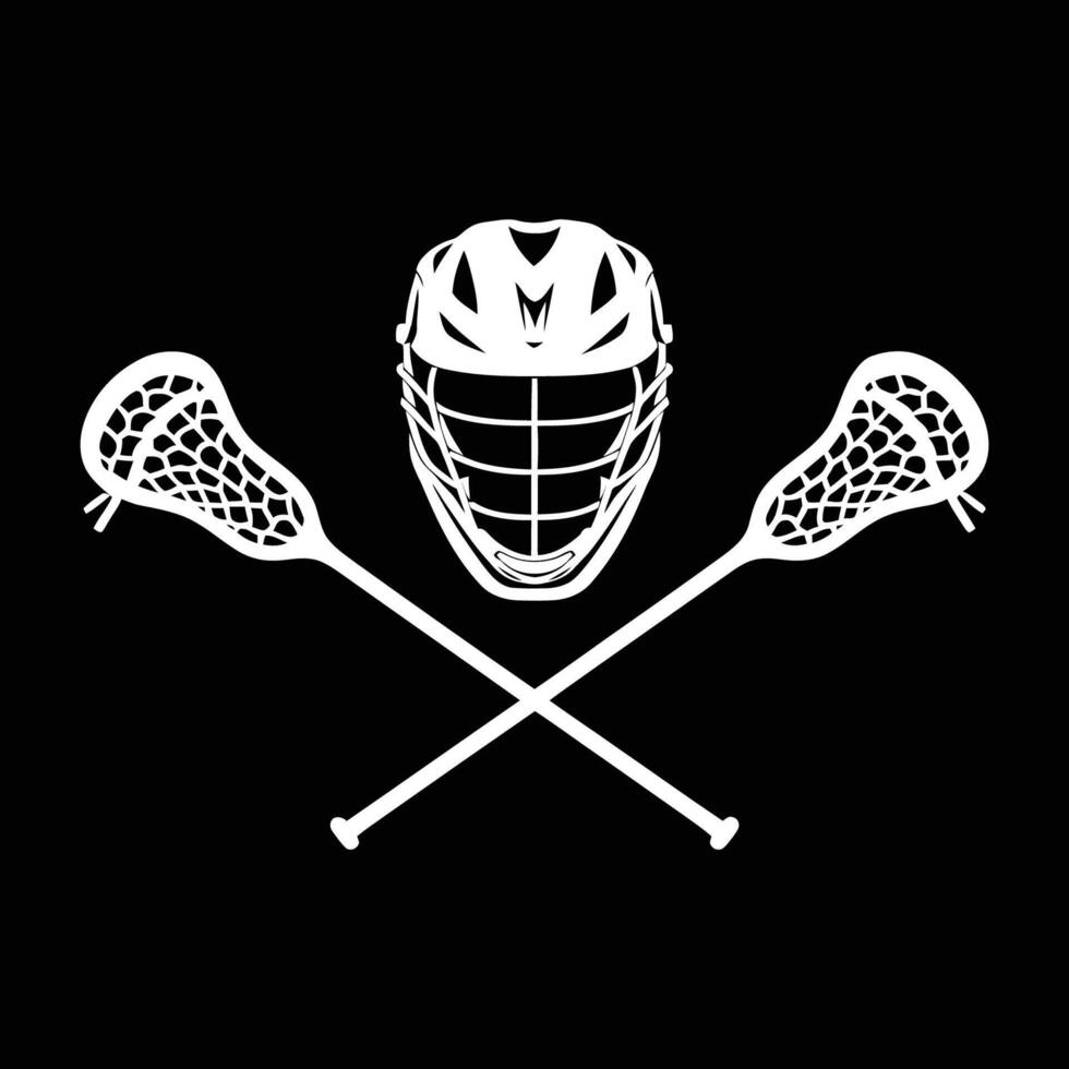 Lacrosse Helmet and Sticks Logo Illustration vector