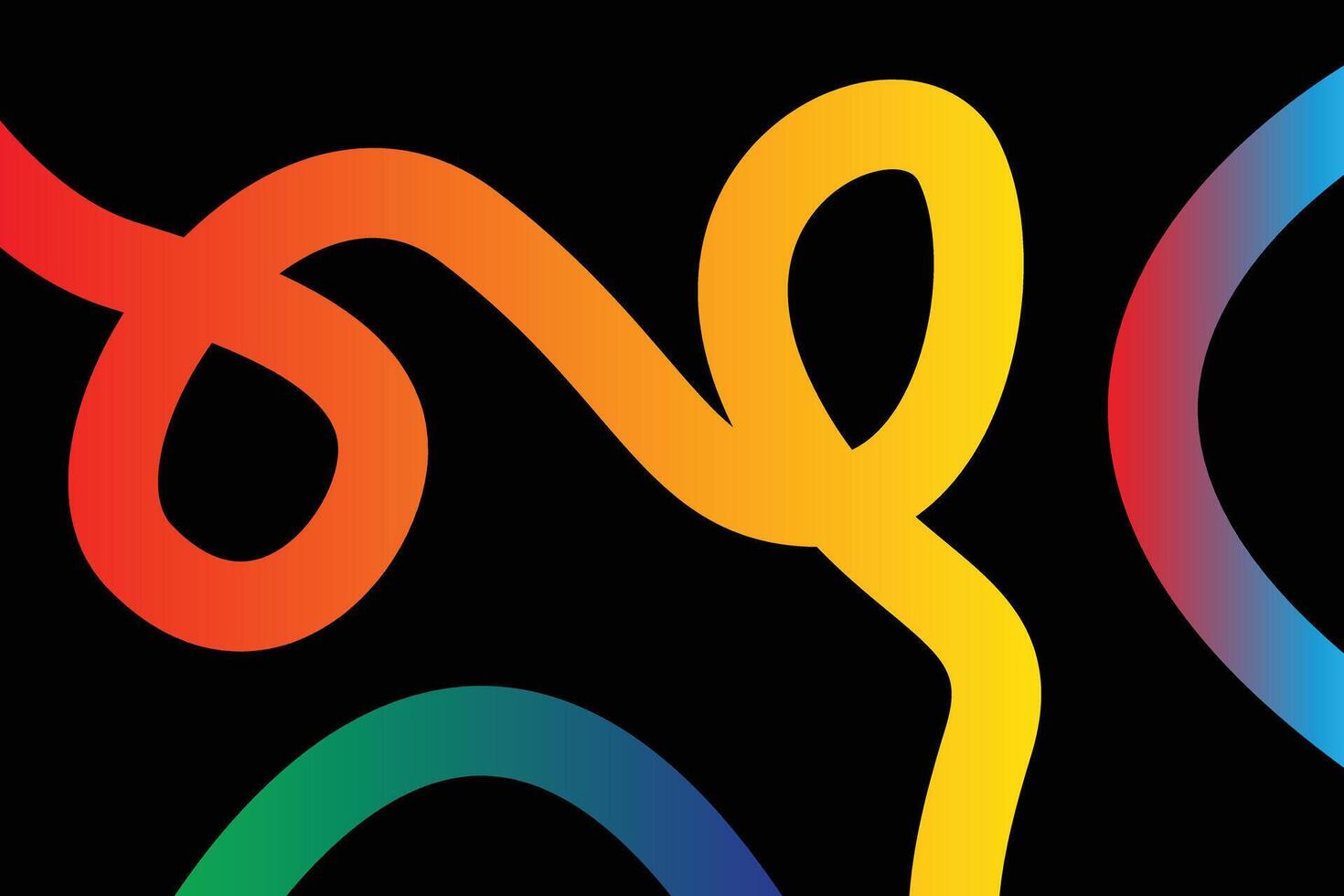 Bold Abstract Shapes with Flowing Gradient Lines and Dynamic Ribbon Patterns vector