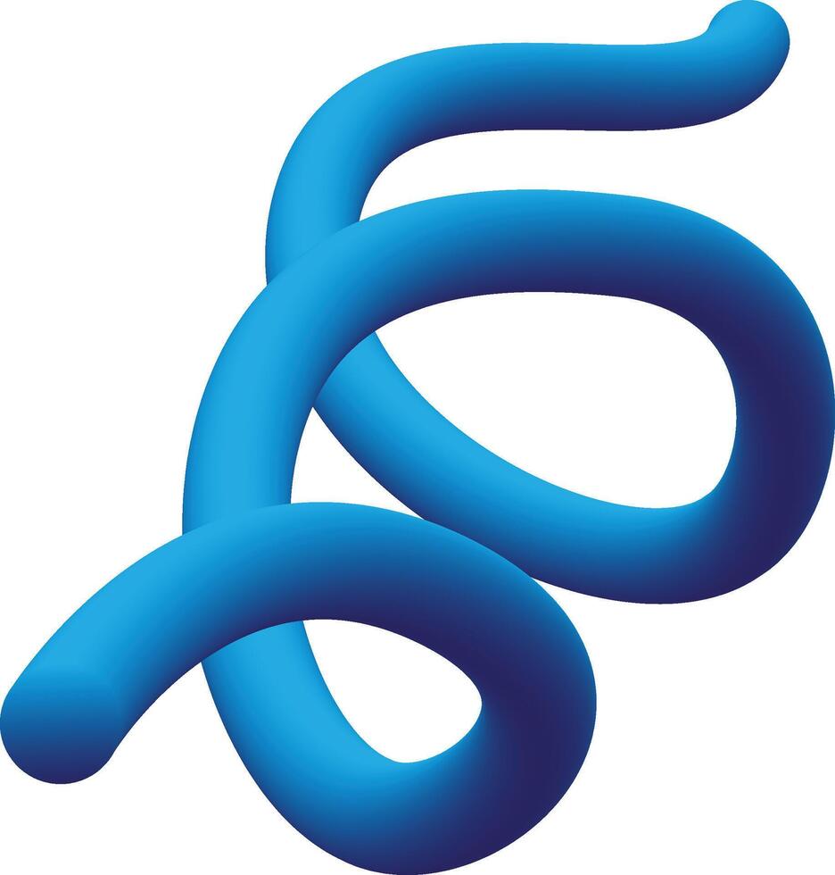 Modern 3D Gradient Shape with Fluid Spiral and Bright Wavy Organic Design vector