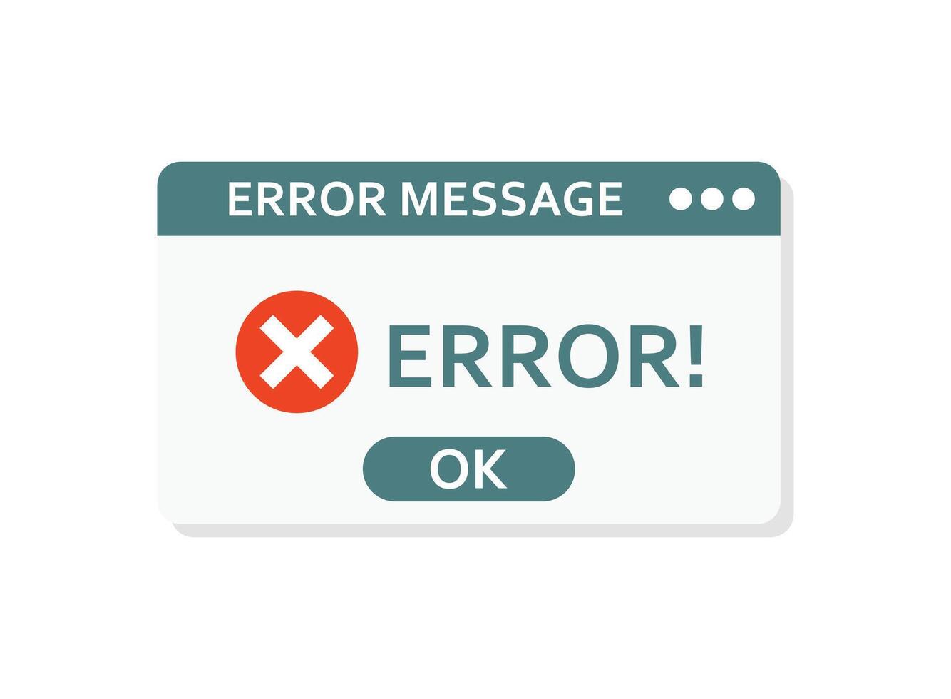 Error message icon in flat style. Computer window alert illustration on isolated background. Alert popup sign business concept. vector