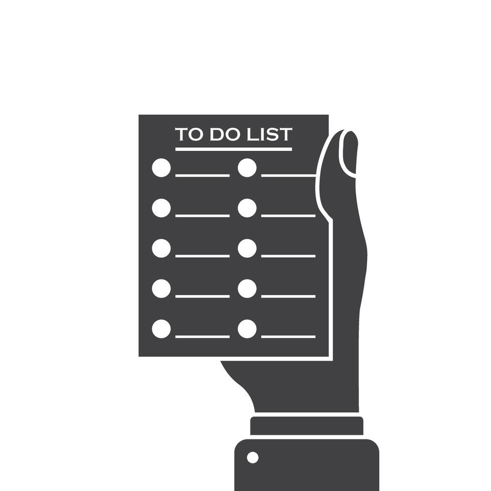 To do list in hand icon in flat style. Paper sheet with clipboard illustration on isolated background. Checkbox plan sign business concept. vector