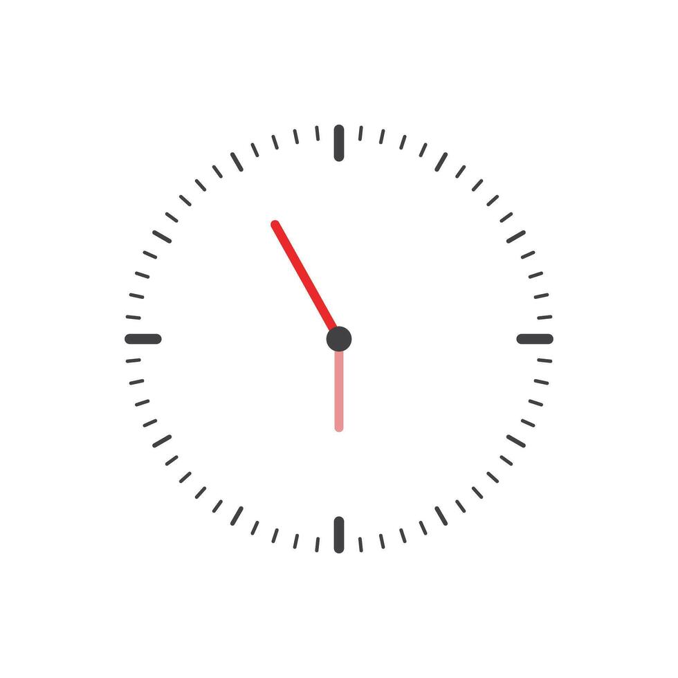 Clock icon in flat style. Round watch illustration on isolated background. Timer sign business concept. vector