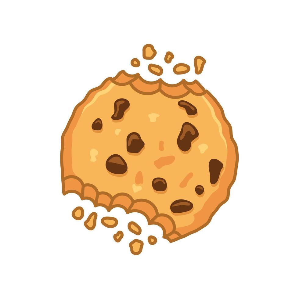 Cookie icon in flat style. Tasty biscuit illustration on isolated background. Chocolate bakery sign business concept. vector
