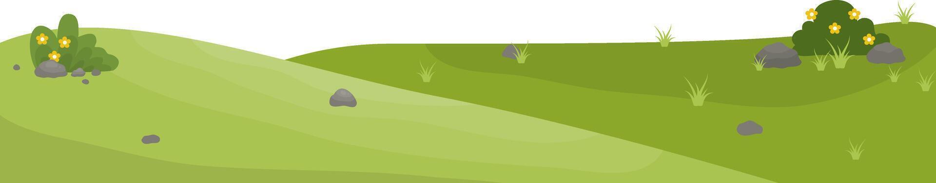 Green grass with flowers landscape vector