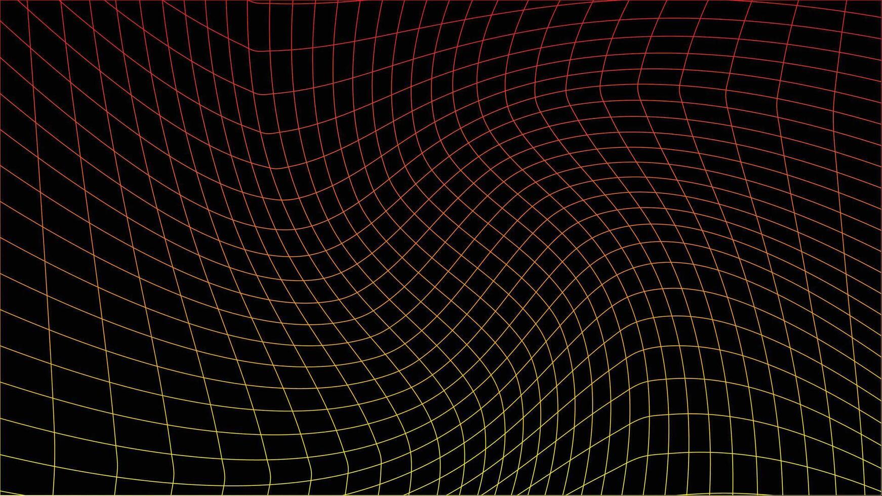 Abstract background with a wavy grid pattern in red and green hues. Perfect for technology, data, or network concepts. vector