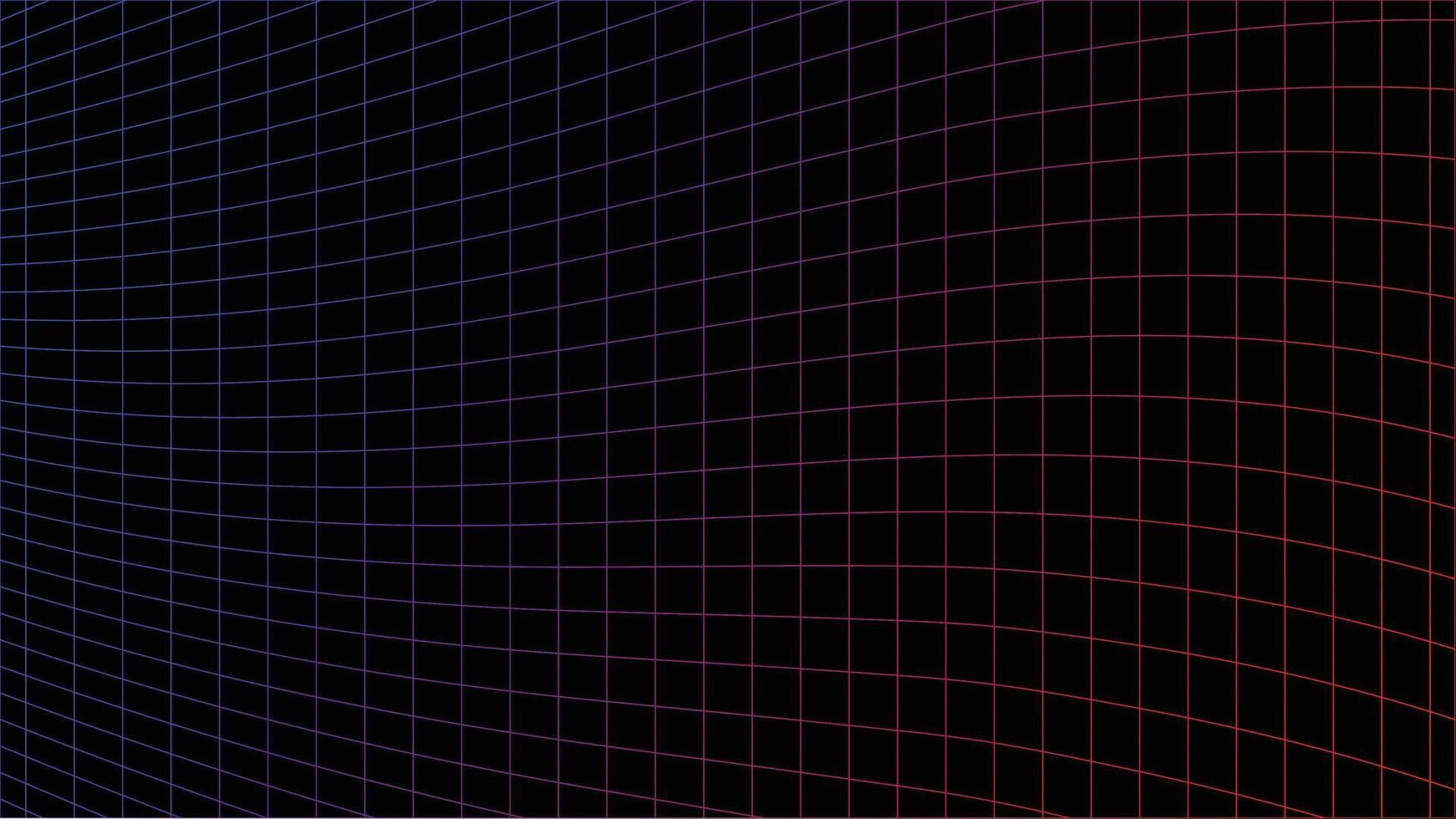 Abstract 3D grid background with blue and red lines. Digital, technology, network concept. vector