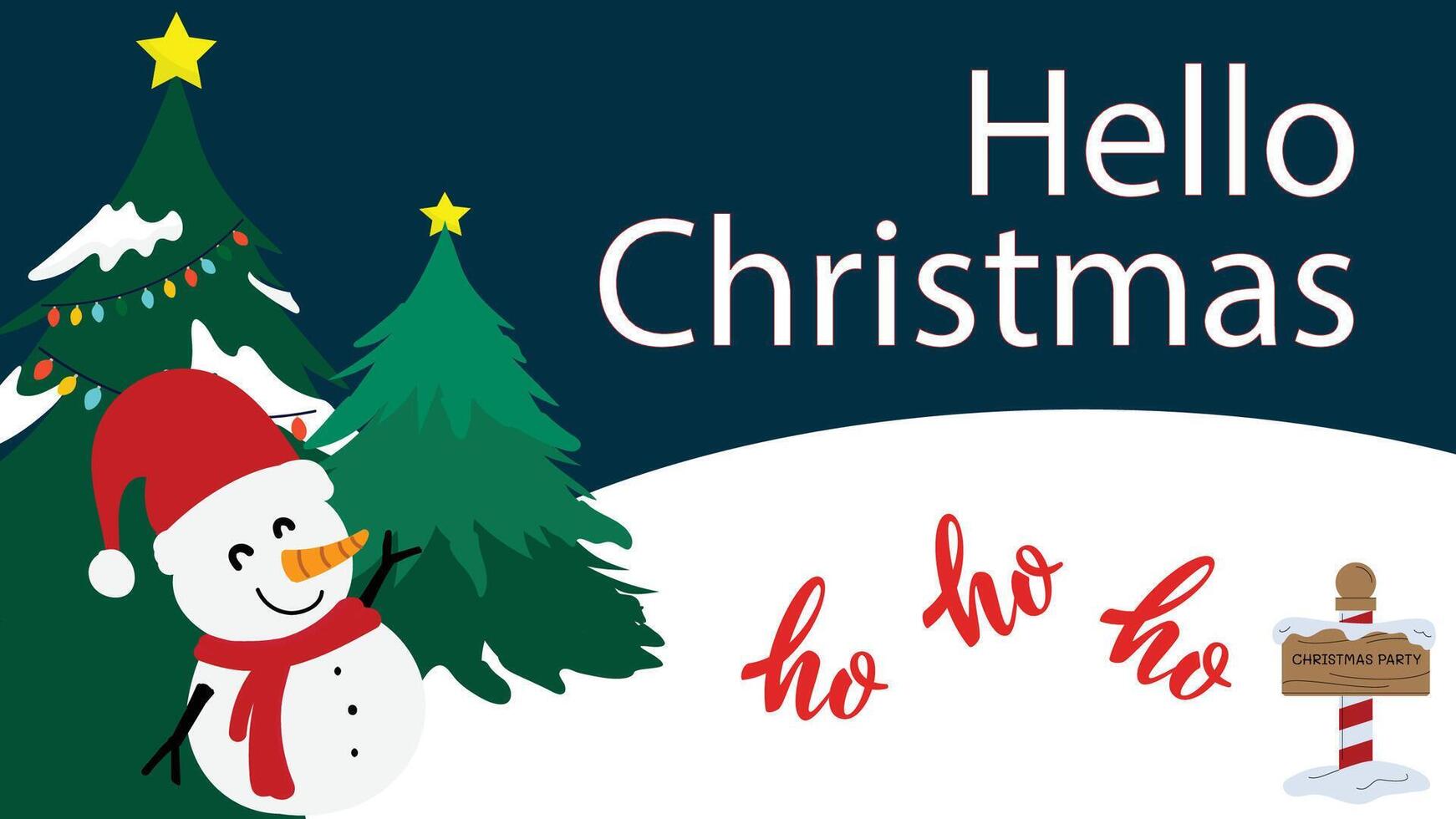 Merry Christmas Greeting Card Posters, Xmas invitation template on green background. Christmas Elements vector