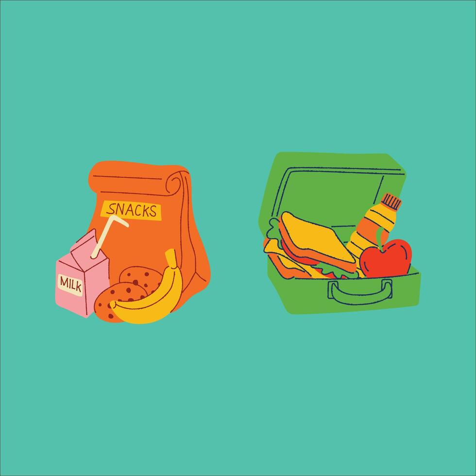 Hand drawn sketch school lunch box vector