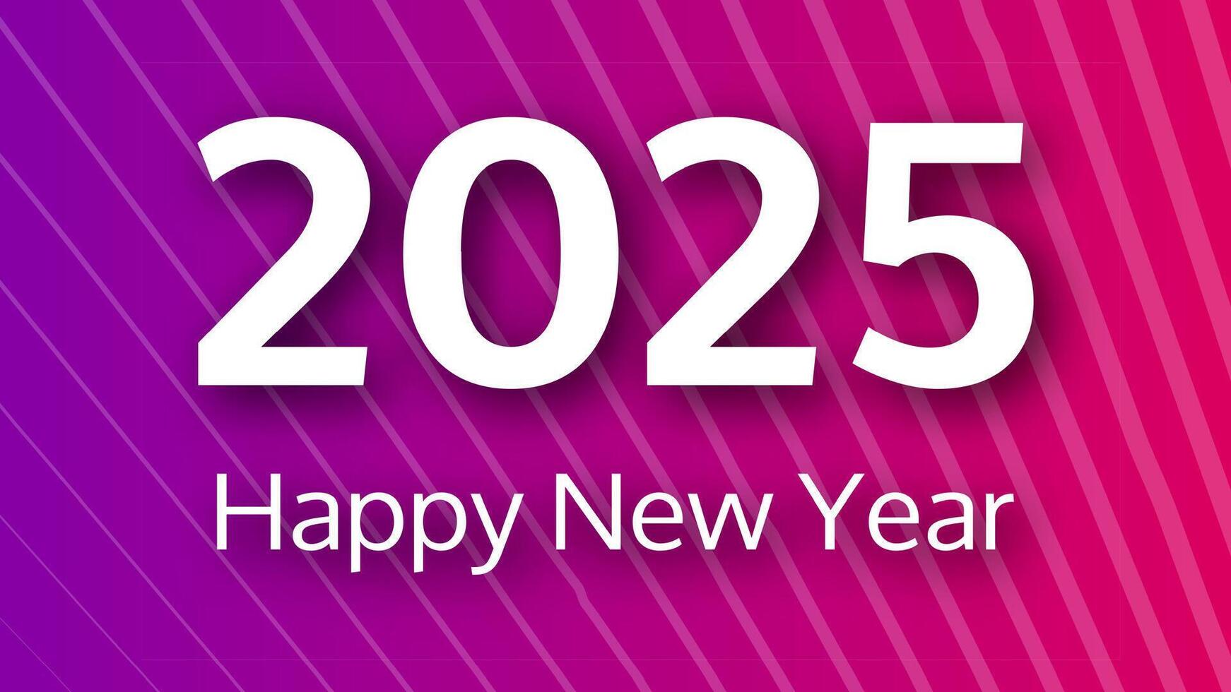 2025 Happy New Year on colorful background vector