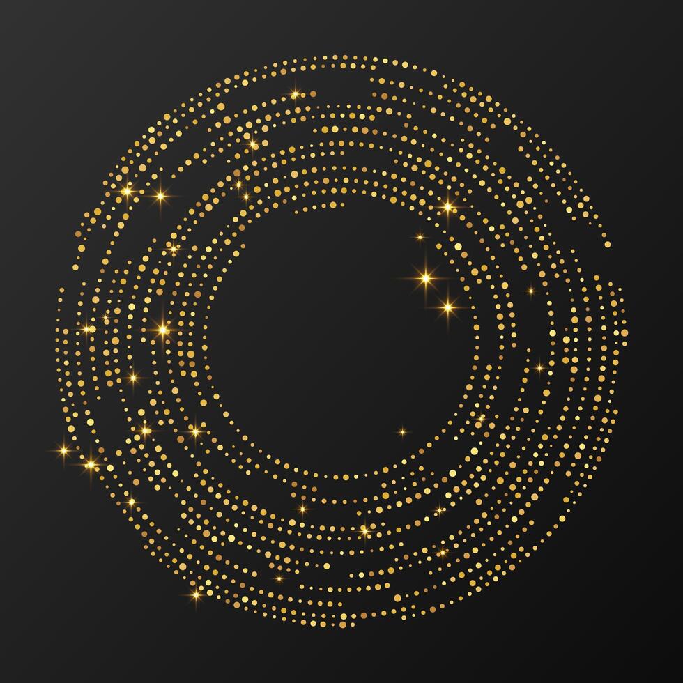 Abstract gold glowing halftone dotted background vector