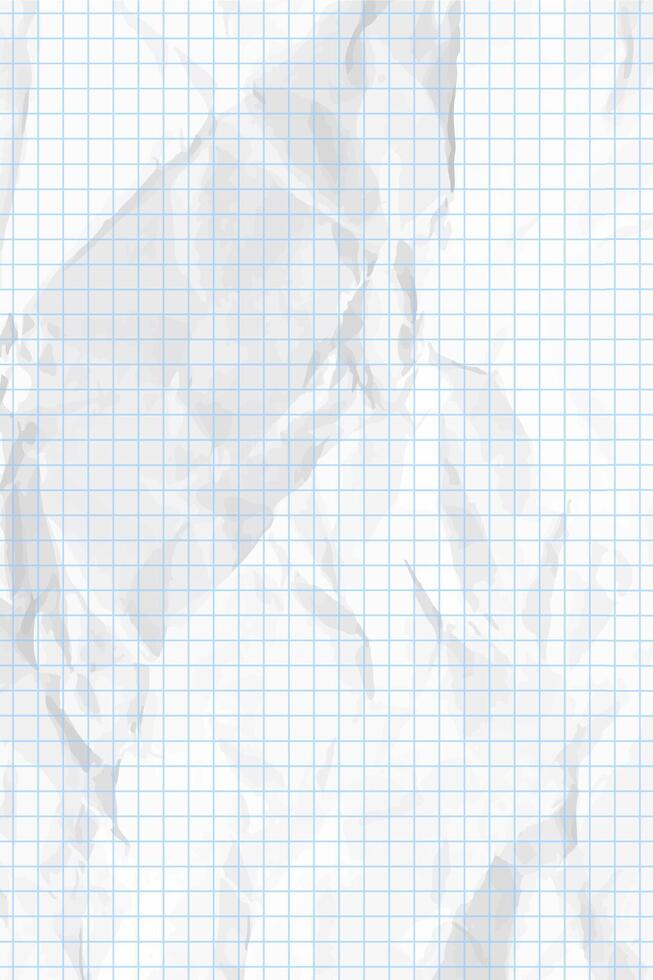 White clean crumpled checkered paper vector