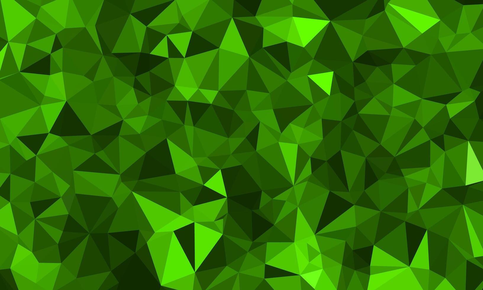 Vibrant green abstract polygon pattern featuring geometric triangular shapes, suitable for creative and modern design projects emphasizing energy, freshness, or environmental themes. vector