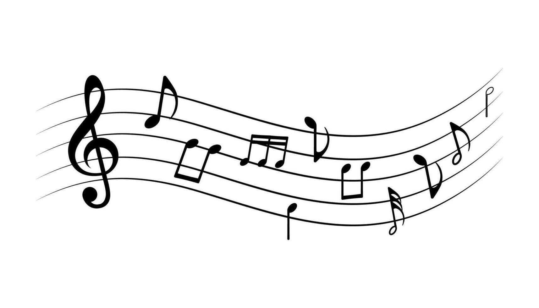 Musical notes on a white background. Music Notes design for songs, Melodies. vector