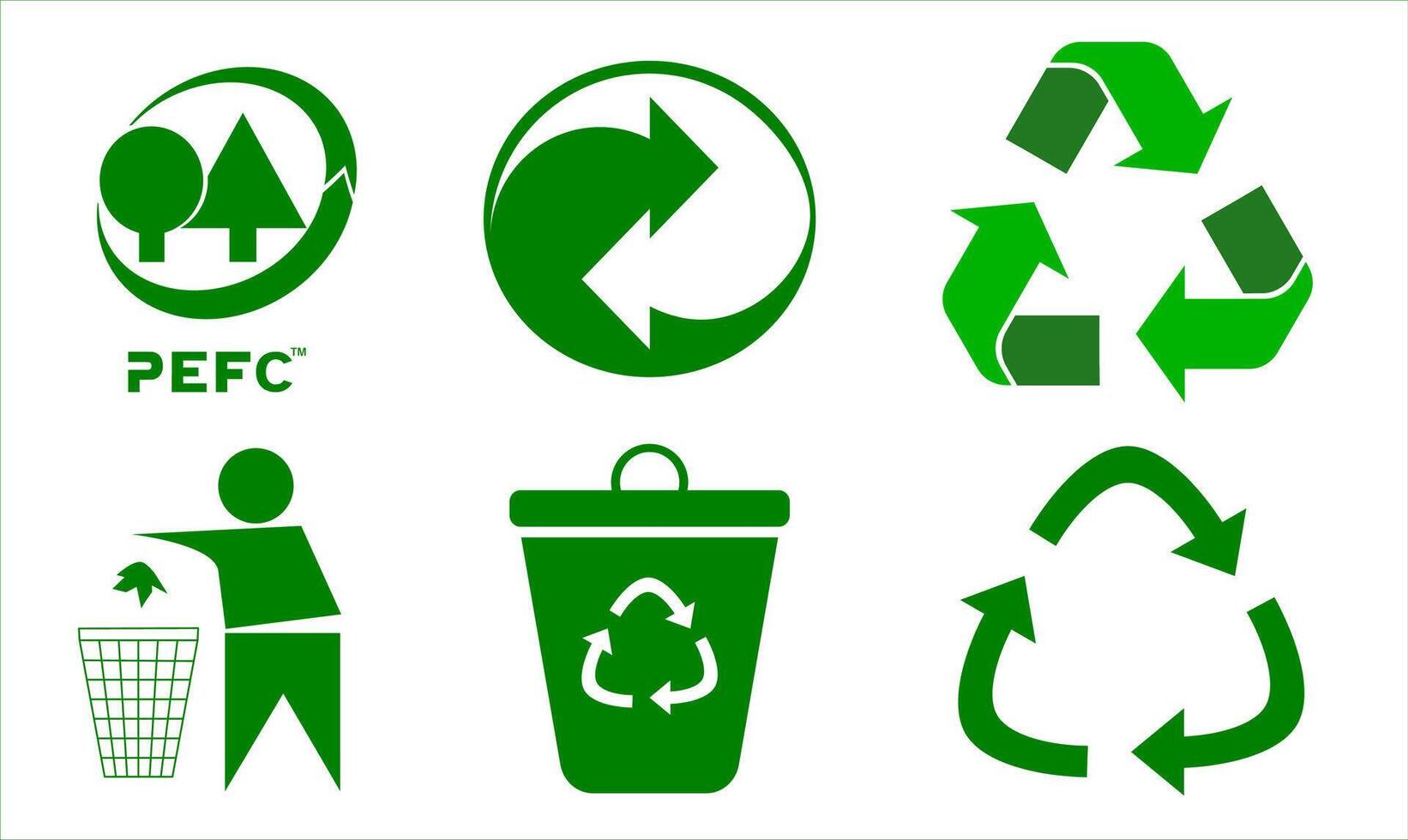 eco design icon recycled set for packaging ideas vector