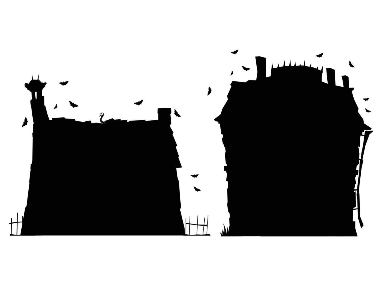 Silhouette of a Haunted House Against a Full Moon vector