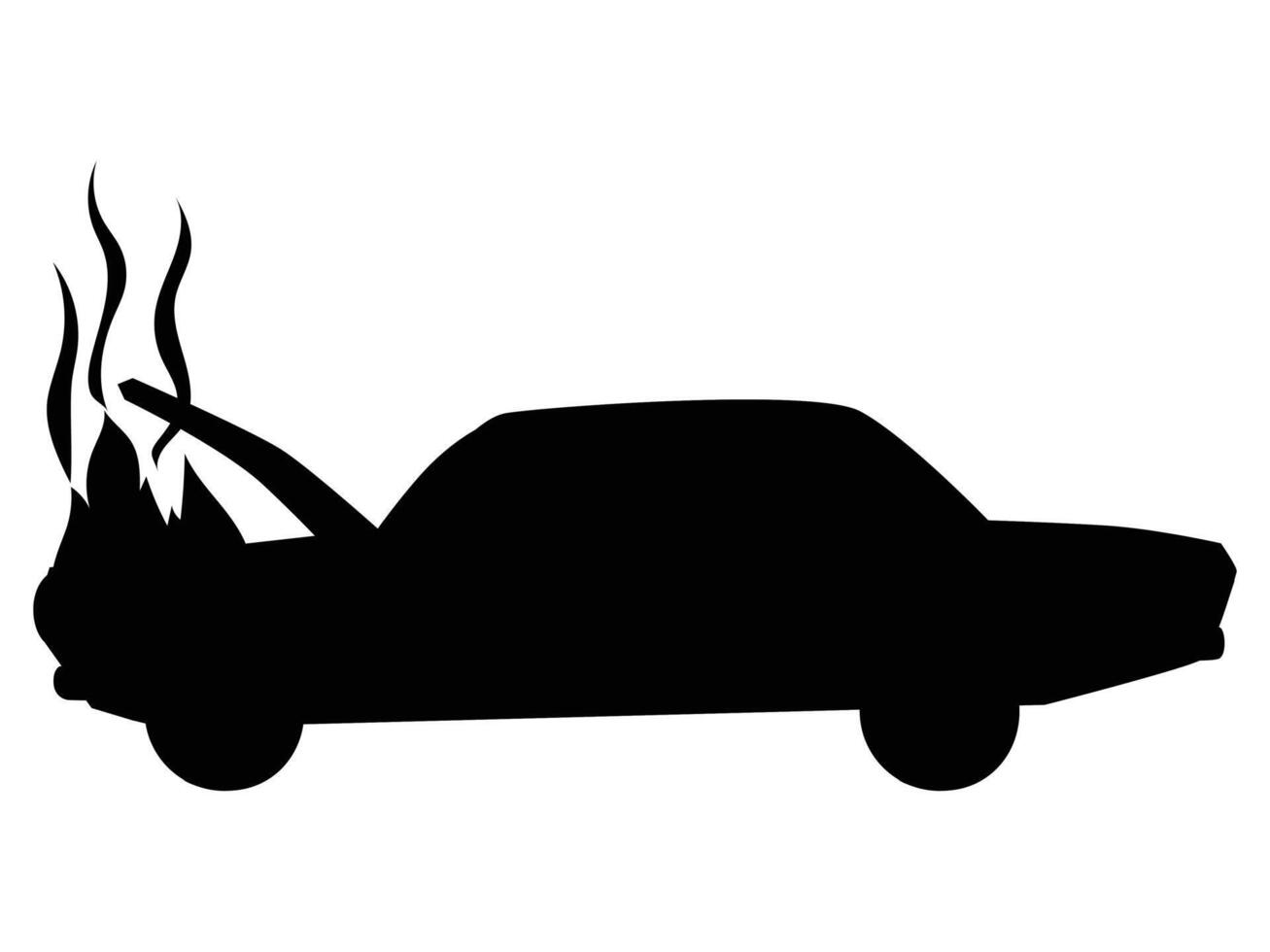 Silhouette of a Dramatic Car Crash Scene vector
