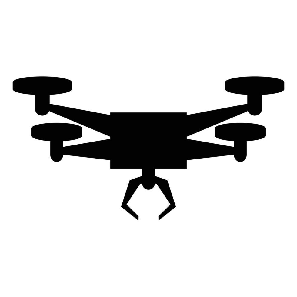 Drone Silhouette Flying Against a Clear Sky Background vector