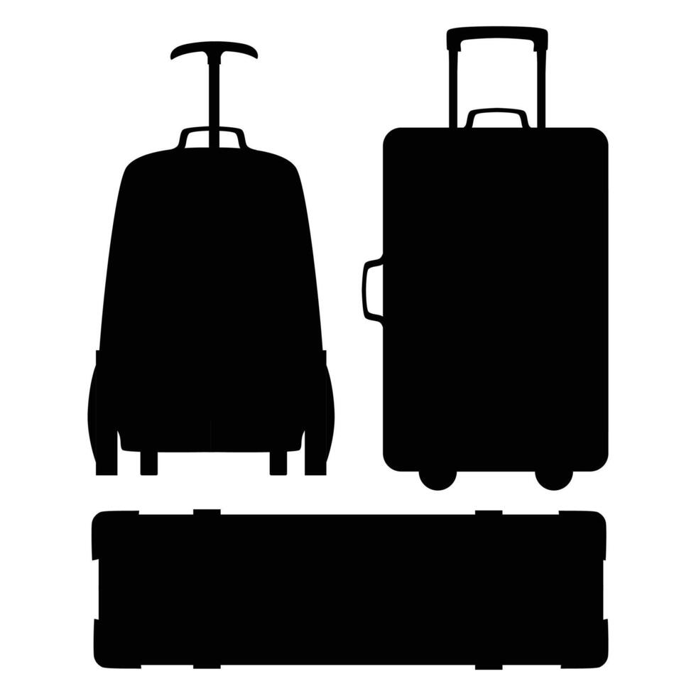 Silhouette of a Traveling Bag with Wheels at the Airport vector