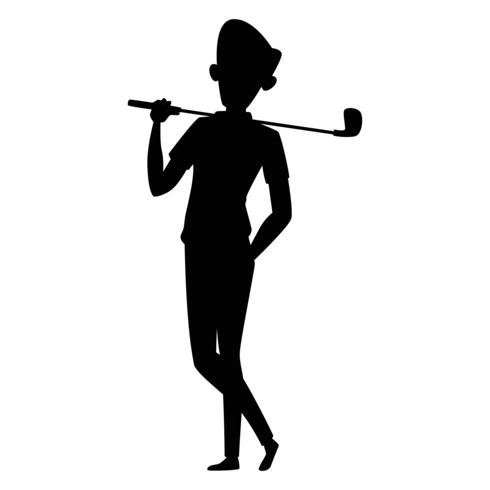 Golf Golfer Player Men Silhouette Icon for Sports and Athletic Themes vector