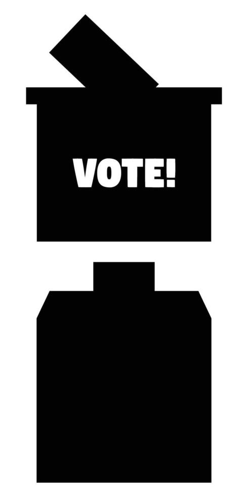 Silhouette of a Voter Hand Casting Ballot into a Box vector