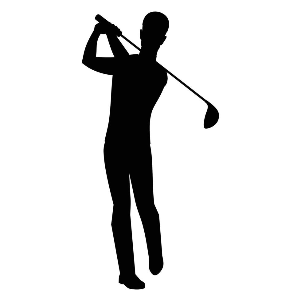 Golf Golfer Player Men Silhouette Icon for Sports and Athletic Themes vector