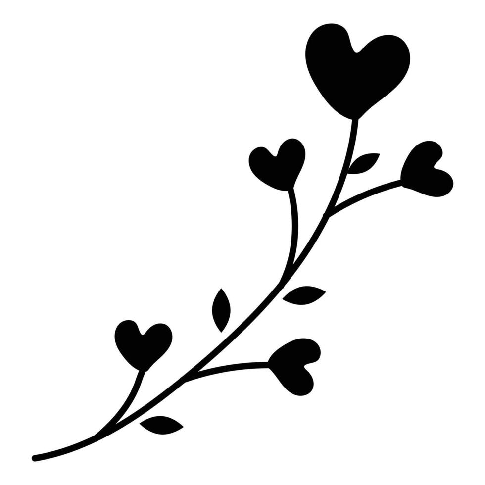 Romantic Valentine's Day Elements Silhouette Design vector