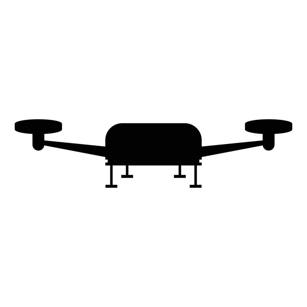 Drone Silhouette Flying Against a Clear Sky Background vector