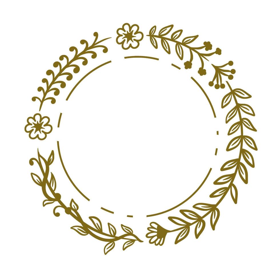 Circle flower frame vector