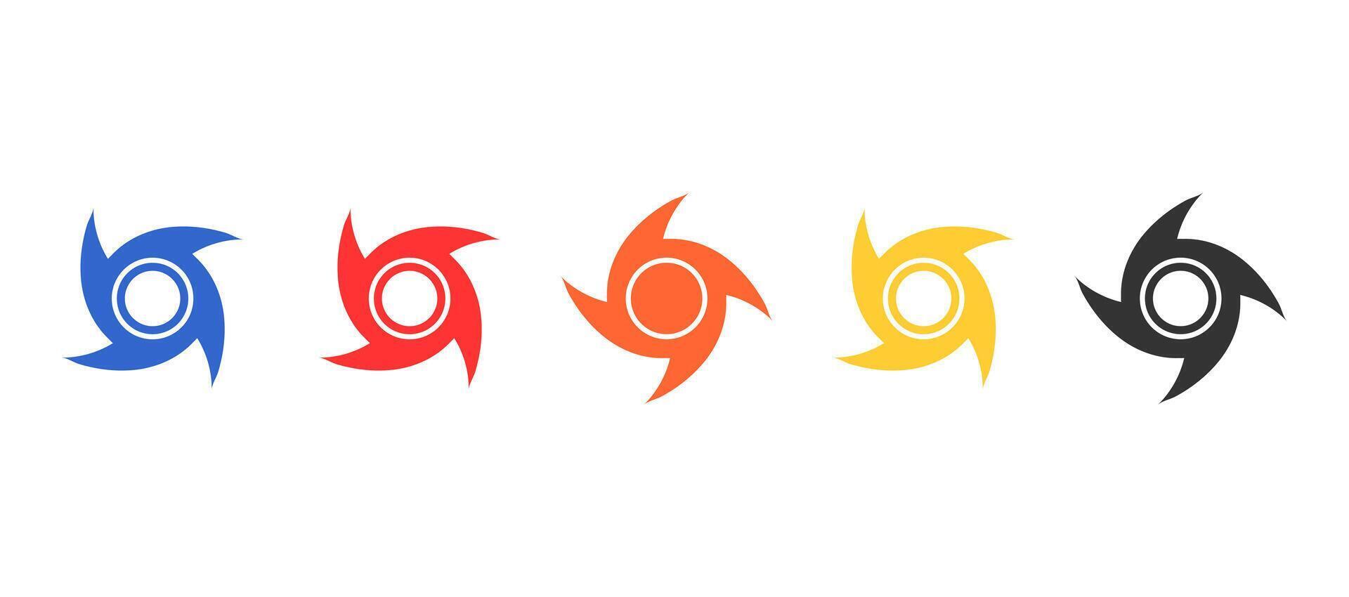 Hurricane symbol design in set. Illustration for information, typhoon vector