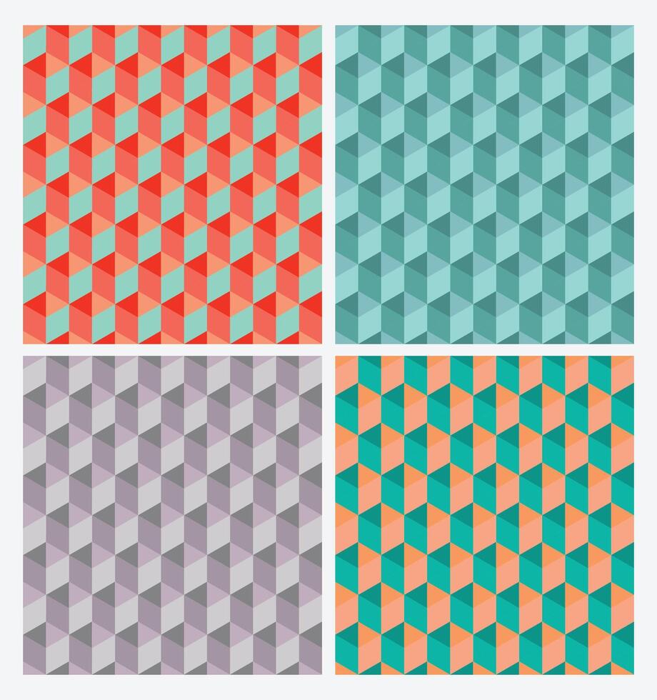 Multicolor triangle geometric pattern background, repeat pattern design, decorative background illustration vector