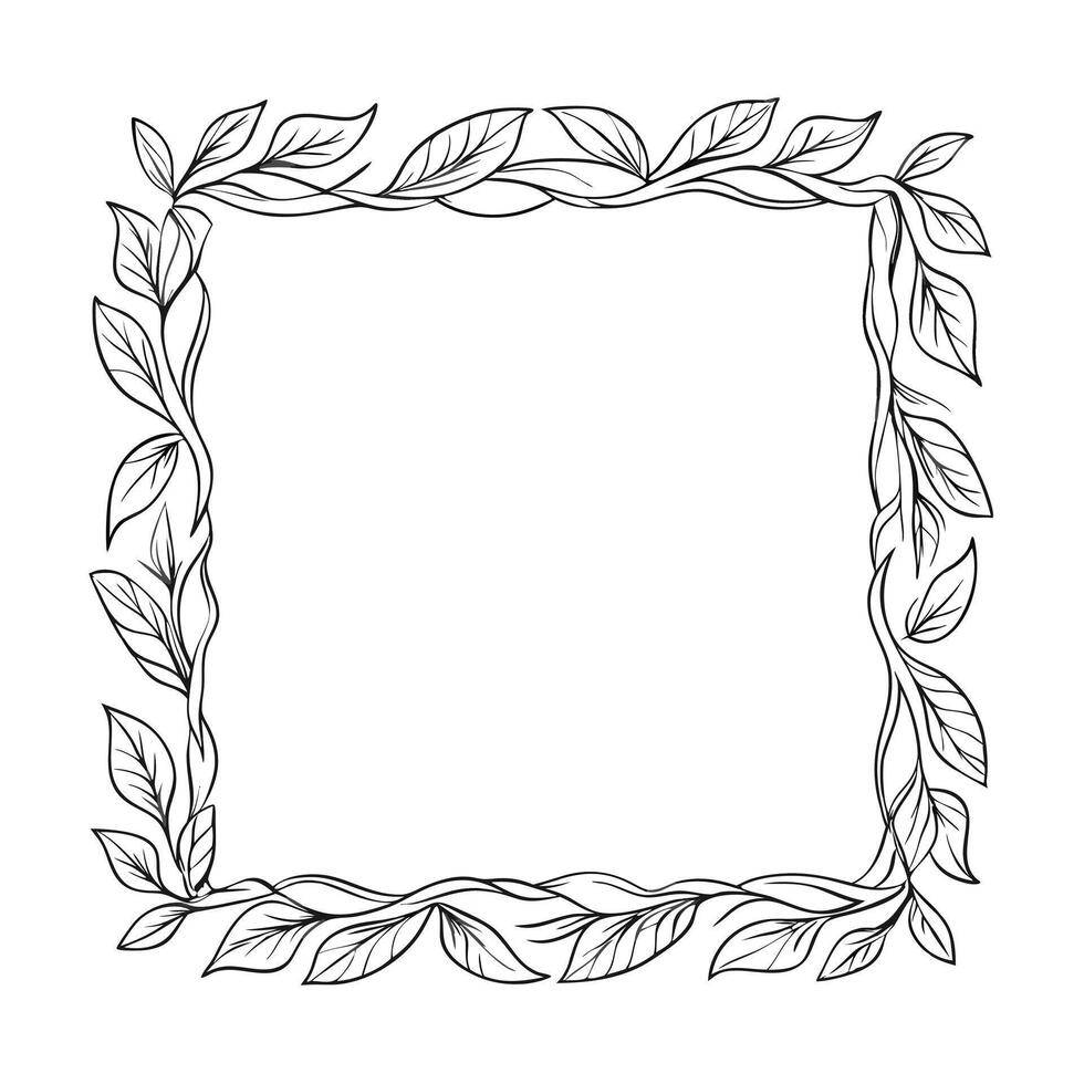 Square Photo Frame with Elaborate Hand-Carved Patterns vector