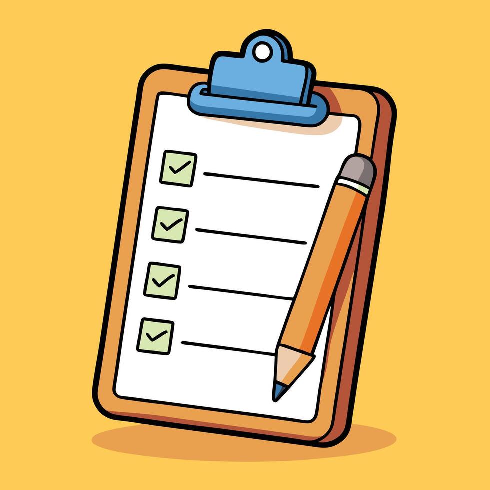 Modern Wooden Clipboard Holding a Paper Stack for Work vector