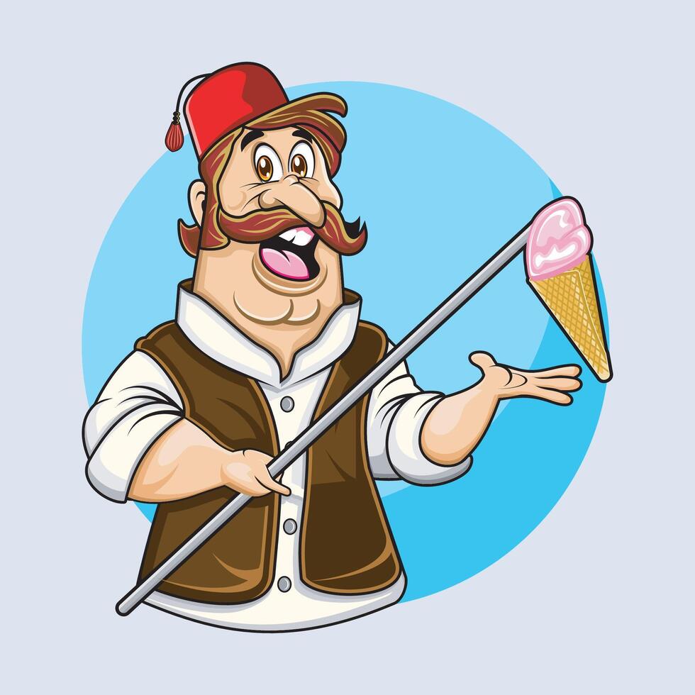 Turkish Ice cream seller vector